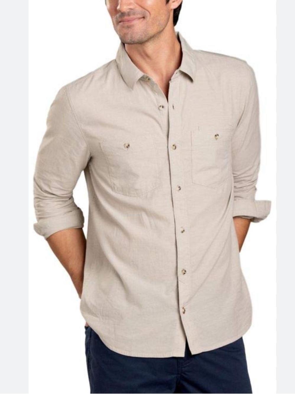 Toad&Co Honcho Dos LS shirt organic cotton button front L